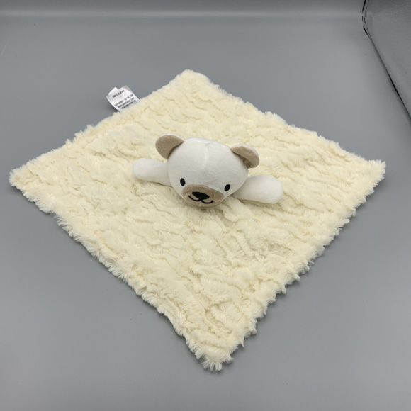 Dream Kids Cream Fluffy Lovey Security Blanket Teddy Bear Handheld Baby Blanket - Picture 1 of 11